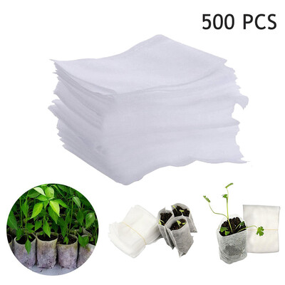 

Gobestart 500Pcs Nursery Pots Seed-Raising Bags Non-woven Fabrics Garden Supply 8x10cm