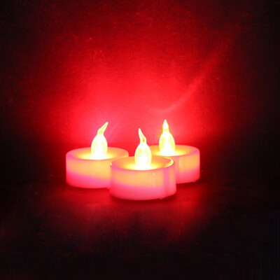 

12PCS 7 Color Marriage Candle Light Electronic Tea Wax White Electronic Candle For mum birthday Church Decoration Home Decor