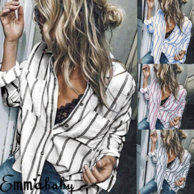 

Fashion Womens Ladies Long Sleeve Loose Blouse Casual Shirt Summer Tops T-Shirt