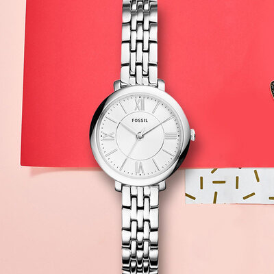 

Fossil watches European&American fashion simple quartz womens watch ladies fashion watches fresh temperament ultra-thin small dial silver steel belt female table ES3797