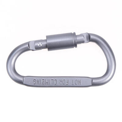 

D-Shaped Aluminum Alloy Carabiner Screw Lock Hook Clip Key Ring Outdoor