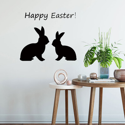 

〖Follure〗Wall Decals Removable Peel&Stick PVC Wall Stickers Easter Bunny Art Murals