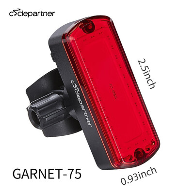 

Cyclepartner Garnet-75 Lumens Bike Tail Light High Attention Grabbing Taillight Ultra Long Run Time Universal Mount Taillights IP6