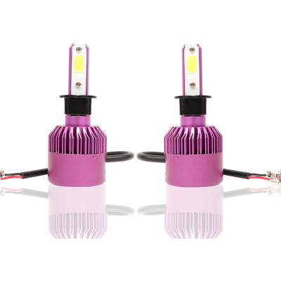 

H3 S2P 2PCS Led Cob LED Chip Car Headlamp 36W 6000k White Light 8000LM Car Bulb Fog Light Purple