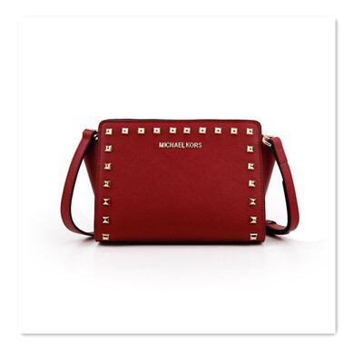 

New 2018 female bag rivet bag smiley bag medium ear bag Messenger bag small bag leather