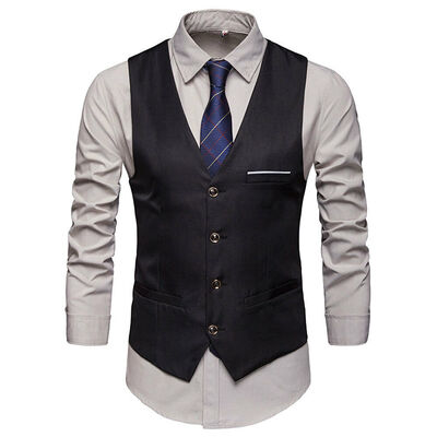

Mens Suit Vest Formal Business Wedding Party Tuxedo Waistcoat Jacket Coat Top
