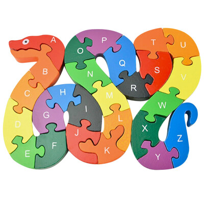 

Children toys puzzle 26 English alphanumeric lovely snake puzzle toy