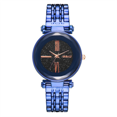 

Luxury Women Watches Geometric Surface Dial Ladies Quartz Wristwatch Starry Sky Alloy Strap Clock Dress Zegarki Damskie