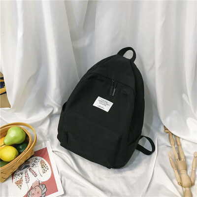 

Ins super-hot schoolbag female Korean version of high school students canvas campus simple Japanese backpack shoulder bag