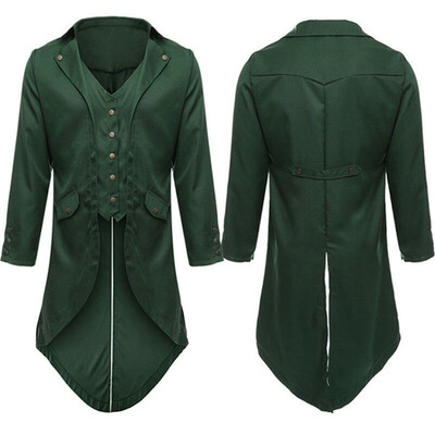 

Retro Mens Swallow-tailed Crop Coat Tuxedo Banquet Stage Tail Coat Overcoat