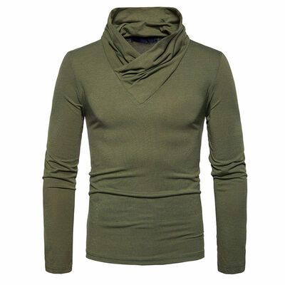 

Men Long Sleeve Pullover High Neck Turtleneck Stretch Slim Basic T Shirt Tee Top