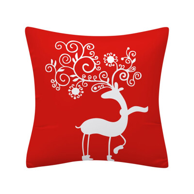 

Siaonvr Christmas Pillow Case Glitter Polyester Sofa Throw Cushion Cover Home Decor