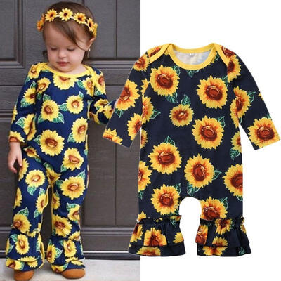 

0-24M Newborn Baby Kids Girls Long Warm Romper Jumpsuit Bodysuit Cotton Outfit Clothes