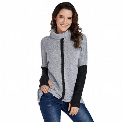 

Pullover Sweater womens Loose Turtleneck Long Sleeve Knit Sweater