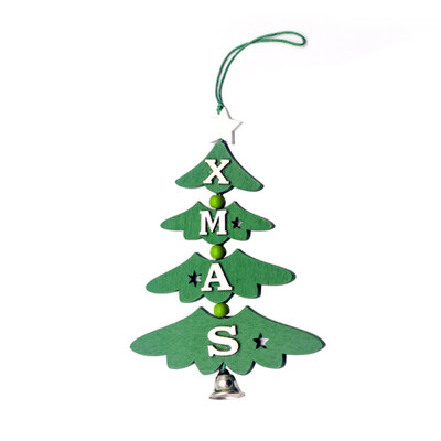 

Colorful Wooden Christmas Letter Bell Tag Ornament Xmas Tree Pendant Party Decor