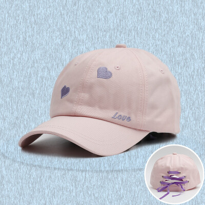 

Hat girl summer tie small fresh sweet cute baseball cap Korean version of the bow love embroidery shade duck tongue hat