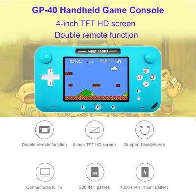 

GP40 Nostalgic Handheld Game Console Joystick Console Built-in 208 NES Games 40 Inch TFT HD Screen Children Birthday Gift