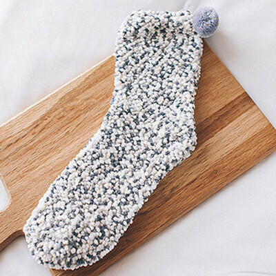 

Stylish Coral Fleece Socks Thickening Terry Warm Socks Autumn Winter Casual Home Floor Socks For Women