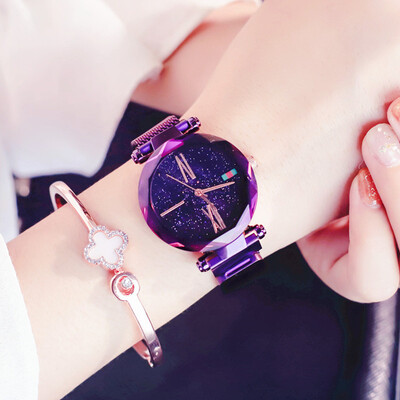 

Rose Gold Ladies Watch Luxury Brand Womens Quartz Bracelet Watches Starry Sky Magentic Watch Female Wristwatch relogio feminino