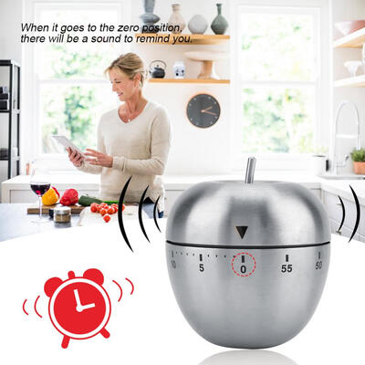 

Greensen Stainless Steel Apple-shaped Mechanical Alarm Timer 60-Minute Countdown Kitchen Cooking Tool