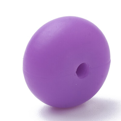 

Food Grade Environmental Silicone Beads Chewing Beads For Teethers DIY Nursing Necklaces Making Flat Round Mauve 14x8mm Hole