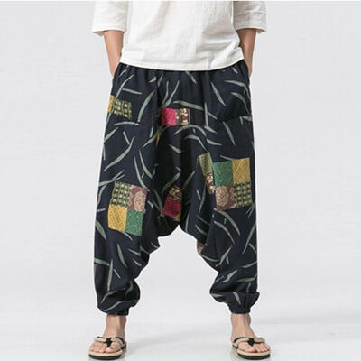 

Indian Mens Cotton Maroon Harem Pants Trousers Beach Unisex Yoga Genie Pants