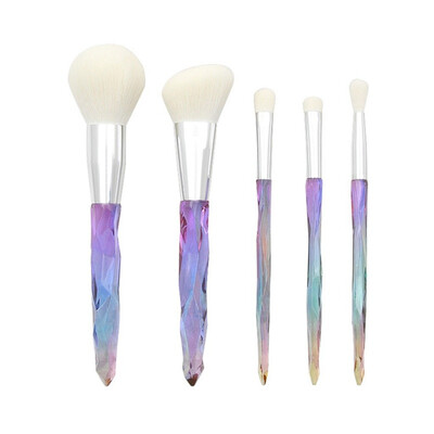 

5pcs Color Crystal Makeup Brush Kit Foundation Lip Eyeshadow Brush Loose Powder Brush Set
