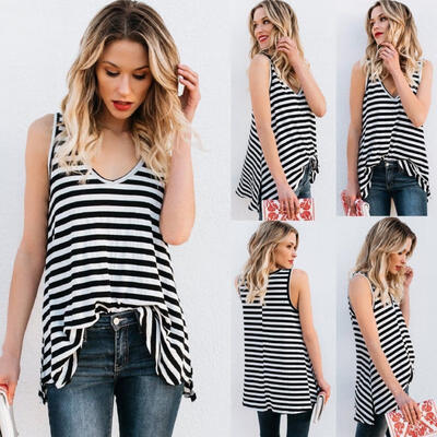 

Fashion Ladies Casual Tops Sexy T-Shirt Women Summer Loose DeepV Sleeveless Blouse