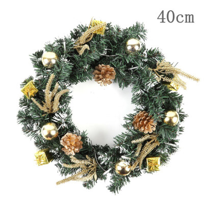 

40cm LED Christmas Wreath With Artificial Pine Cones Berries And Flowers Holiday Front Door Hanging Decoration Couronne Noel