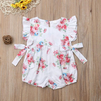 

Newborn Infant Baby Girl Flower Ruffle Romper Bodysuit Jumpsuit Outfits Sunsuit