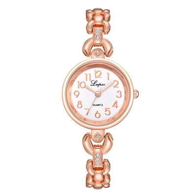 

Luxury Womens Watches Rose Roman Numerals Disc Ladies Simple Quartz Wristwatch Clock Dress Gift Zegarki Damskie
