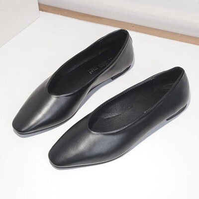 

Single-shoe children spring Korean version of the hundred-mouth late shoes flat-topped tip student granny shoes