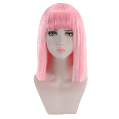 

Gobestart Short Straight Heat Resistant Synthetic Hair Gray Nature Black Womens