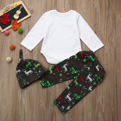 

Newborn Girls Boys Girl Christmas Letter Tops Deer Pants Outfits Clothes Set