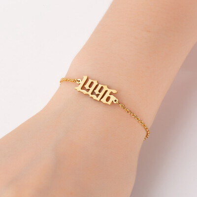 

1980-2000 Pendant Charm Bracelets Stainless Steel Chain Jewelry Gifts For Women Men Baby Child Time Past Birthday Gifts