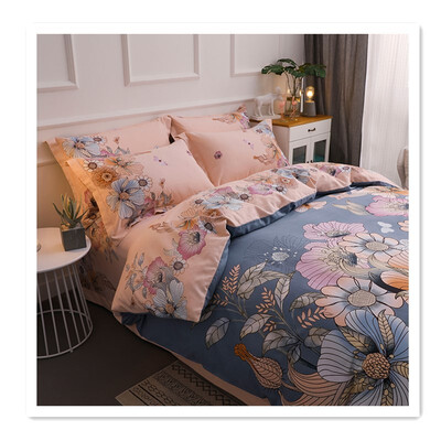 

Flower blue simple four-piece bedding
