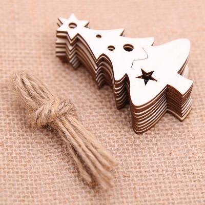 

Toponeto 10 Pieces DIY Wooden Pendant Ornaments for Christmas Tree&Party Decorations