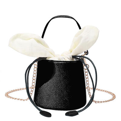 

Drawstring Bag PU Bucket Crossbody Handbag Chain Women Bow Shoulder Bags