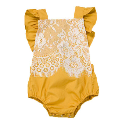 

2019 New Summer Kids Girls Infrant Baby Playsuit Lace Bodysuit Lovely Girls Jumpsuit Outfits Sunsuit Baby Clothes