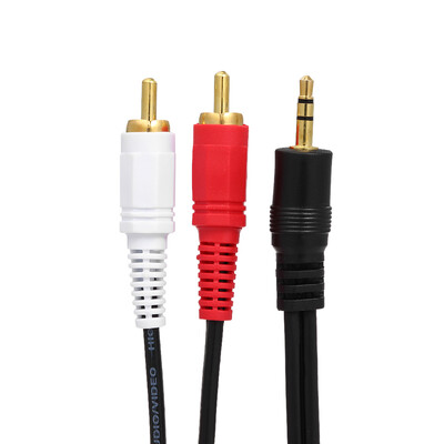

15 Meter RCA Audio Cable 35mm Male to 2 RCA Male Audio Cable for Edifer Home Theater DVD Black