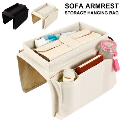 

Sofa Armrest Storage Hanging Bag Oxford Fabric Couch Mobile Phones Magazine Storage Bags Tray Home Holder Organizer