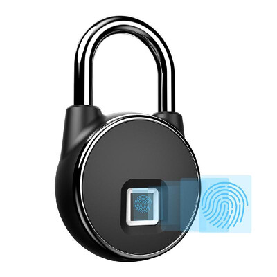 

USB Rechargeable Smart Keyless Fingerprint Lock Fast Response 10-Groups Fingerprints IP66 Waterproof Anti-Theft Security Padlock f