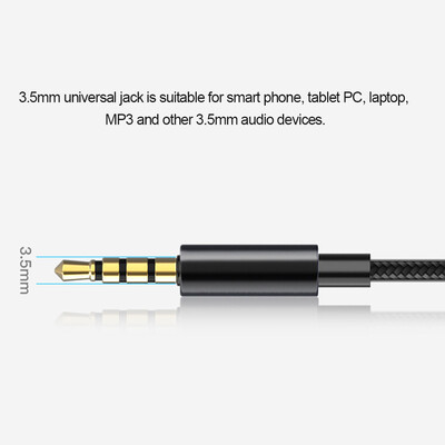 

35mm Wired Headphone In-Ear Stereo Music Headset Smart Phone Earphone Metal Earpiece Hands-free with Microphone In-line Control