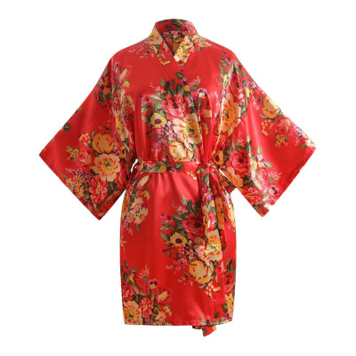 

Toponeto Women Sexy Print Blossom Kimono Dressing Gown Bath Robe Lingerie Nightdress