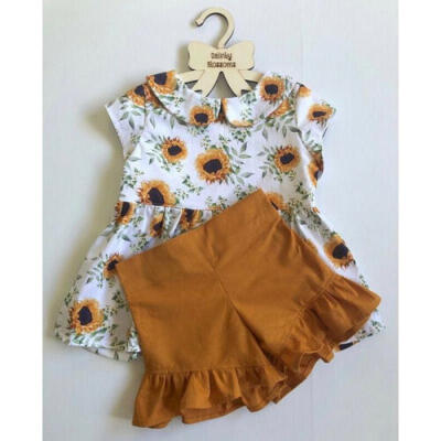 

Toddler Kids Baby Girls Floral Tops T-Shirt Shorts Pants Outfits Clothes Sunsuit