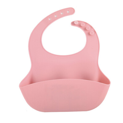 

Washable Soft Silicone Baby Bibs Eating Pinafore Adjustable Pocket Food Catcher