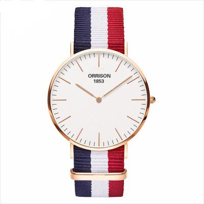 

Orissom European&American fashionable men nylon belt quartz thin sports outdoor canvas watch