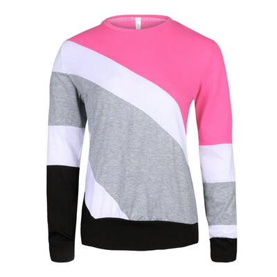 

Women Autumn Winter Matching Color Sexy Plus Size T-shirt Round Neck Long Sleeve Casual Loose Tops