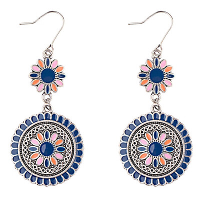

Bohemian Beach Fresh Pink Blue Sun Flower Cute Wild Earrings High Quality