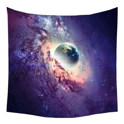

Toponeto Tapestry Universe Moon Stars Space Plane Creative Home Bedroom Decor Romantic